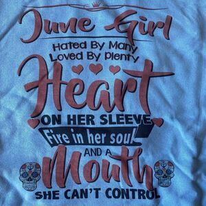 June Birthday Girl Hoodie Blue XL